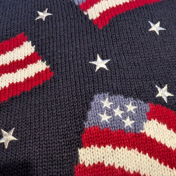 Vintage Christopher And Banks American Flag Vest Knit 2X - Picture 2 of 8